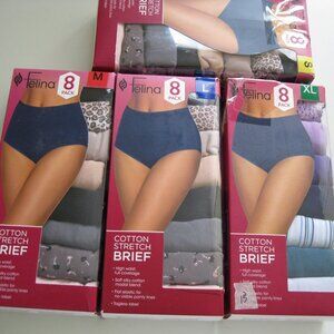 Felina Ladies' Cotton Stretch Brief 8pk high waist full coverage invisible lines